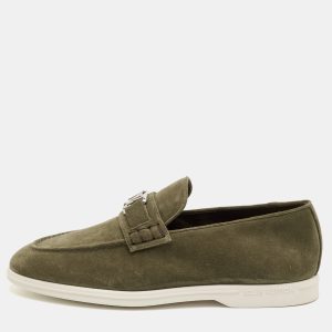 Louis Vuitton Estate Size 41.5 Olive Green Suede Slip On Loafers, Loafers & Slip-Ons - Luxury Closet
