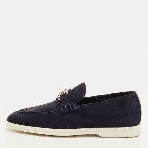 Louis Vuitton Estate Size 41.5 Navy Blue Suede Slip On Loafers, Loafers & Slip-Ons - Luxury Closet