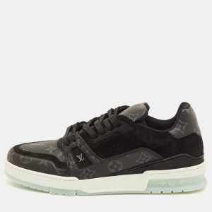 Louis Vuitton LV Trainer Size 41 Black Monogram Canvas and Suede Low Top Sneakers, Shoes - Luxury Closet