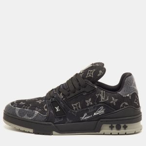 Louis Vuitton LV Trainer Size 41 Black Monogram Denim Lace Up Sneakers, Shoes - Luxury Closet