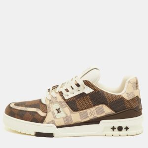 Louis Vuitton LV Trainer Size 41.5 Brown/Off White Damier Leather and Coated Canvas Sneakers, Shoes - Luxury Closet