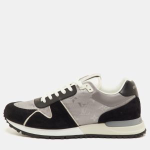 Louis Vuitton Run Away Size 41 Grey/Black Monogram Fabric, Leather and Suede Sneakers, Shoes - Luxury Closet