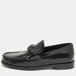 Louis Vuitton Major Size 40 Black Monogram Embossed Leather Loafers, Loafers & Slip-Ons - Luxury Closet