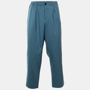 Marni Opal Blue Wool Trousers M, Pants - Luxury Closet