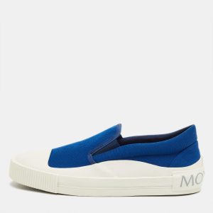 Moncler Blue Canvas Glisserie Slip On Sneakers Size 45, Shoes - Luxury Closet