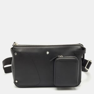 Montblanc Black Leather Meisterstuck Selection Soft Belt Bag, Handbags - Luxury Closet