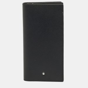 Montblanc Sartorial 12CC with View Pocket Black Leather Bifold Wallet, Wallets & Money Clips - Luxury Closet