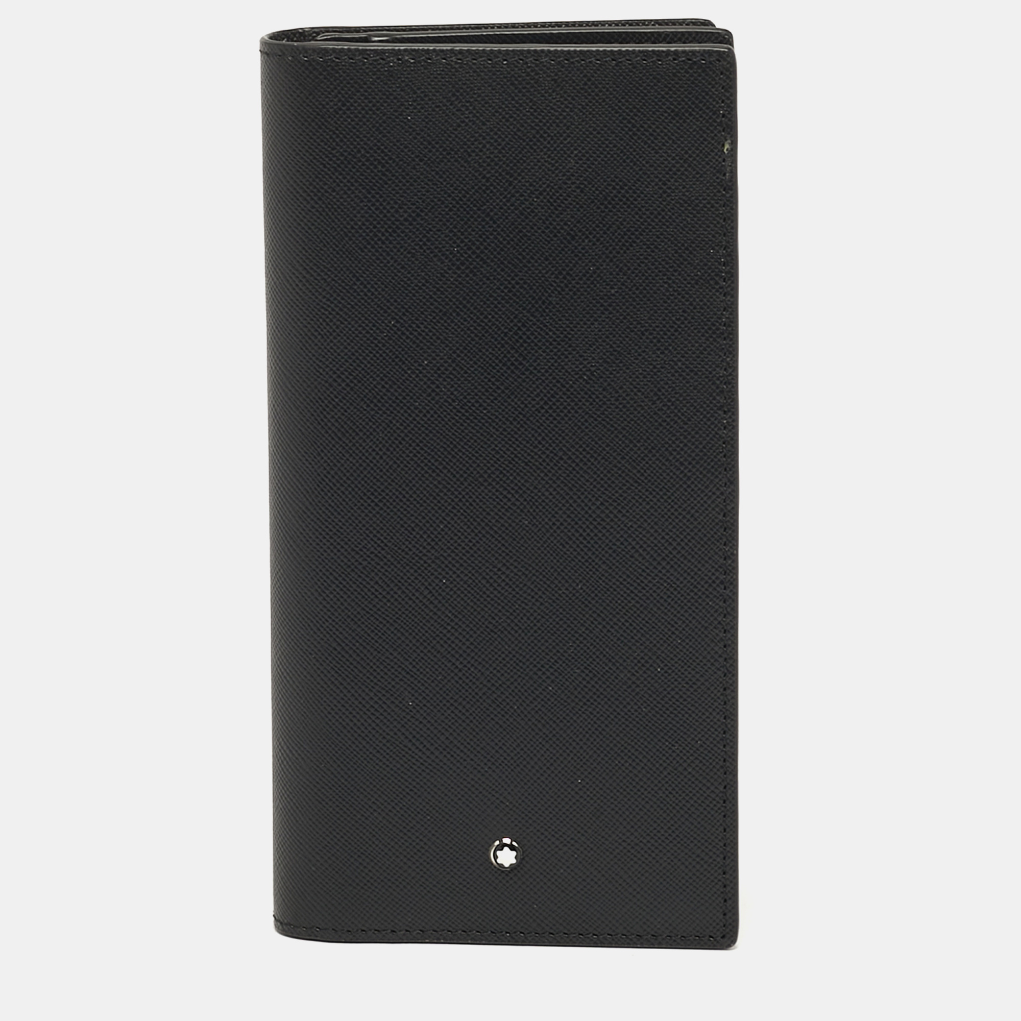 Montblanc Sartorial 12CC with View Pocket Black Leather Bifold Wallet, Wallets & Money Clips - Luxury Closet