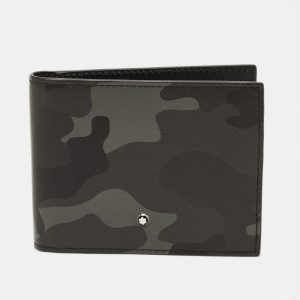 Montblanc Sartorial Grey Camouflage Leather 4CC Money Clip Wallet, Wallets & Money Clips - Luxury Closet