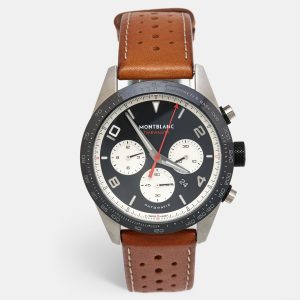 Montblanc Timewalker 19942 Black Dial Ceramic Stainless Steel Calfskin Leather Men's Wristwatch 43 mm, Watches - Luxury Closet