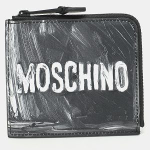Moschino Grey Leather Coin Purse, Wallets & Money Clips - Luxury Closet