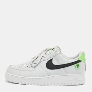 Nike Grey Leather Air Force 1 Low Worldwide Pure Platinum Sneakers Size 44.5, Shoes - Luxury Closet