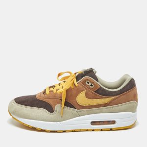 Nike Air Max 1 PRM Duck Pecan Yellow Ochre Size 45.5 Multicolor Suede Low Top Sneakers, Shoes - Luxury Closet