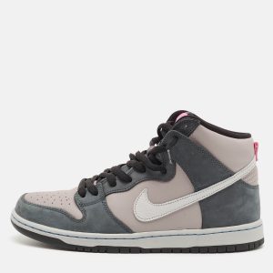 Nike SB Dunk Pro Medium Grey Pink Size 45 Grey Nubuck and Leather High Top Sneakers, Shoes - Luxury Closet
