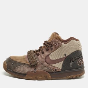 Nike Air Trainer 1 SP Travis Scott Wheat Size 45.5 Multicolor Canvas High Top Sneakers, Shoes - Luxury Closet