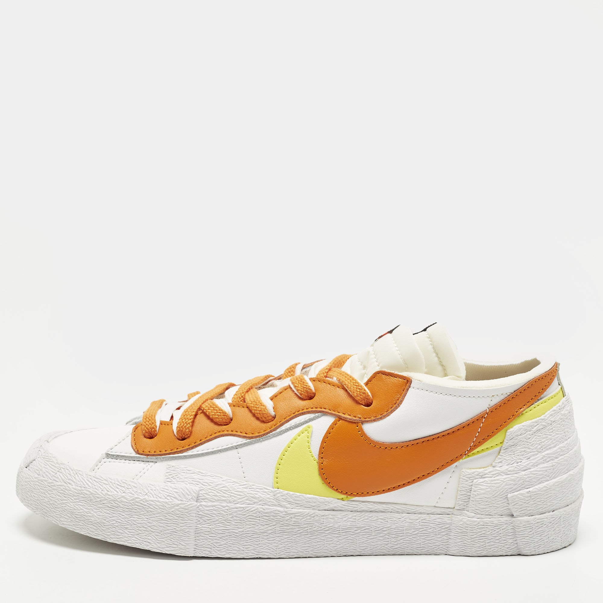 Nike x Sacai Blazer White Magma Orange Size 45 Multicolor Leather Low Top Sneakers, Shoes - Luxury Closet