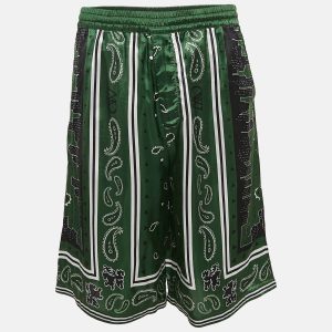 Off-White Green Bandana Print Satin Bermuda Shorts M, Clothing - Luxury Closet