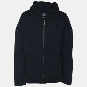 Plein Sport Navy Blue Jersey Logo Hoodie Jacket L, Coats & Jackets - Luxury Closet