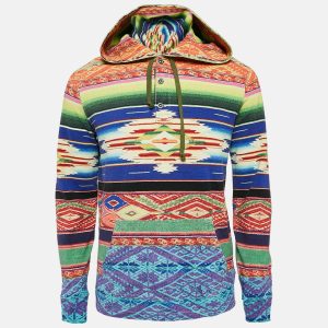 Polo Ralph Lauren Multicolor Printed Cotton Serape Hoodie S, Sweaters & Cardigans - Luxury Closet