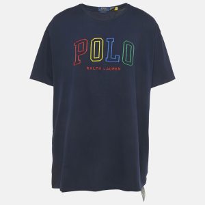 Polo Ralph Lauren Blue Logo Embroidery Cotton Classic Slim Fit T-Shirt XXL, Shirts & Tops - Luxury Closet