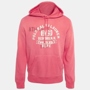 Polo Ralph Lauren Red Printed Cotton Hoodie M, Sweaters & Cardigans - Luxury Closet