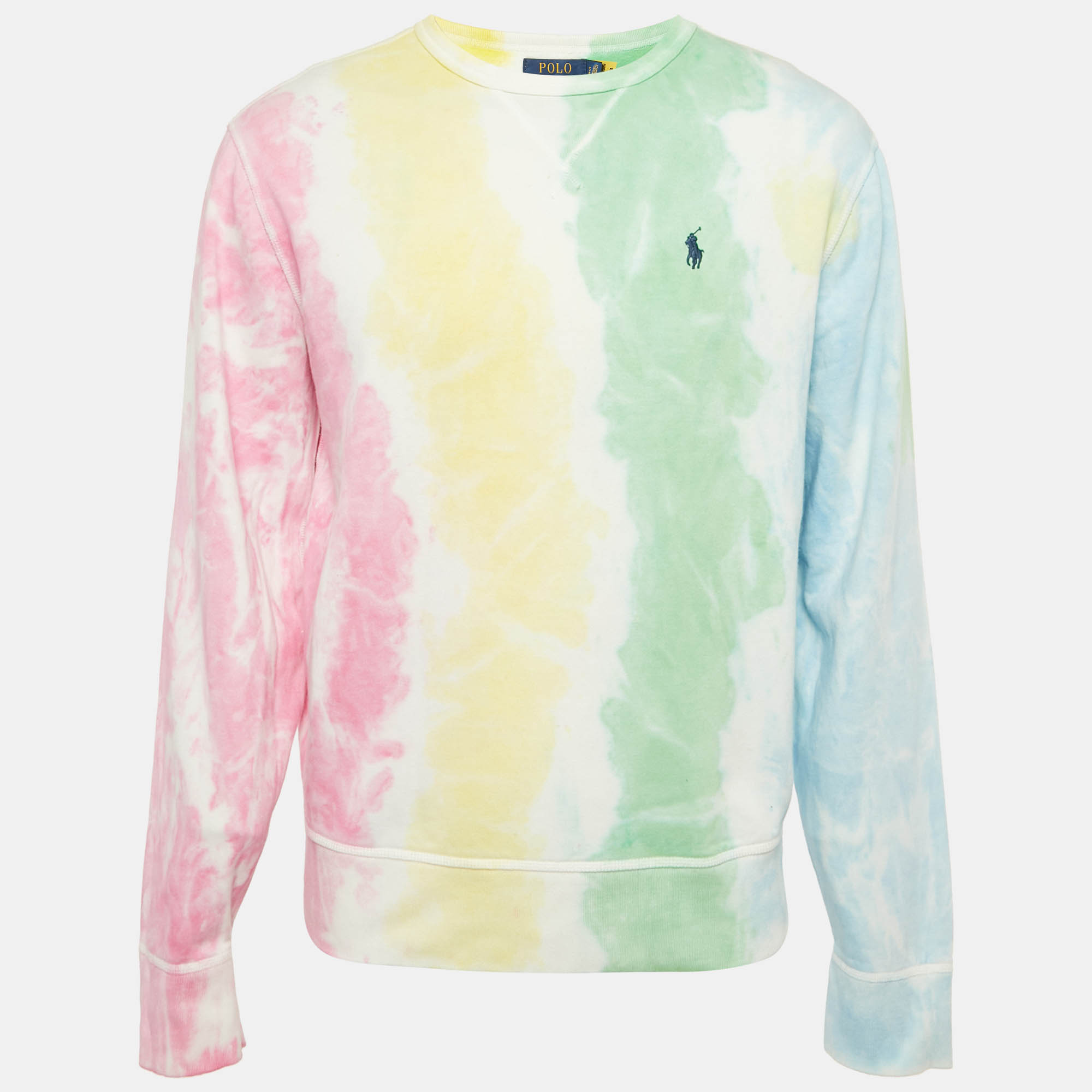 Polo Ralph Lauren Multicolor Tie-Dye Cotton Fleece Sweatshirt L, Sweaters & Cardigans - Luxury Closet