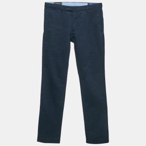 Polo Ralph Lauren Navy Blue Stretch Gabardine Slim Trousers S, Pants - Luxury Closet