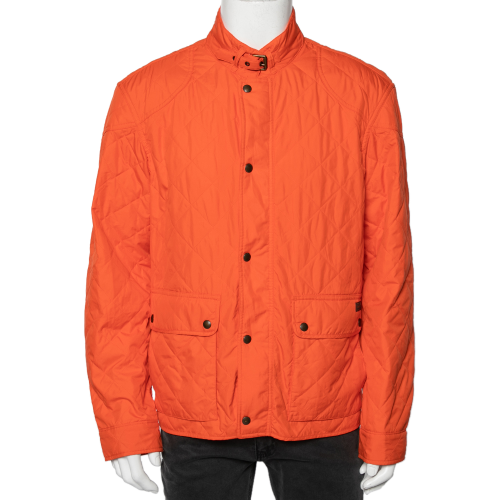 Polo Ralph Lauren Orange Synthetic Quilted Cadwell Bomber Jacket XL, Coats & Jackets - Luxury Closet
