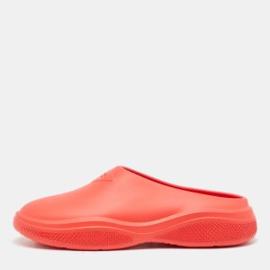 Prada Red Rubber Flat Mules Size 42, Sandals - Luxury Closet