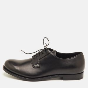 Prada Size 41.5 Black Leather Lace Up Derby, Shoes - Luxury Closet