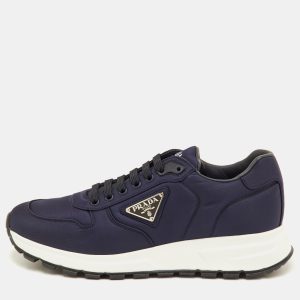 Prada Prax 01 Size 41.5 Navy Blue Nylon Low Top Sneakers, Shoes - Luxury Closet