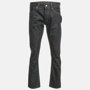 Ralph Lauren Navy Blue Denim Straight Fit Jeans M Waist 32", Pants - Luxury Closet