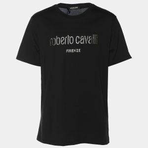 Robert Cavalli Black Jersey Logo T-Shirt XL, Shirts & Tops - Luxury Closet