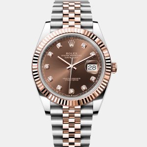 Rolex Datejust 126331-0004 Automatic Chocolate Diamond 18K Rose Gold Stainless Steel Men&rsquo;s Wristwatch 41 mm, Watches - Luxury Closet
