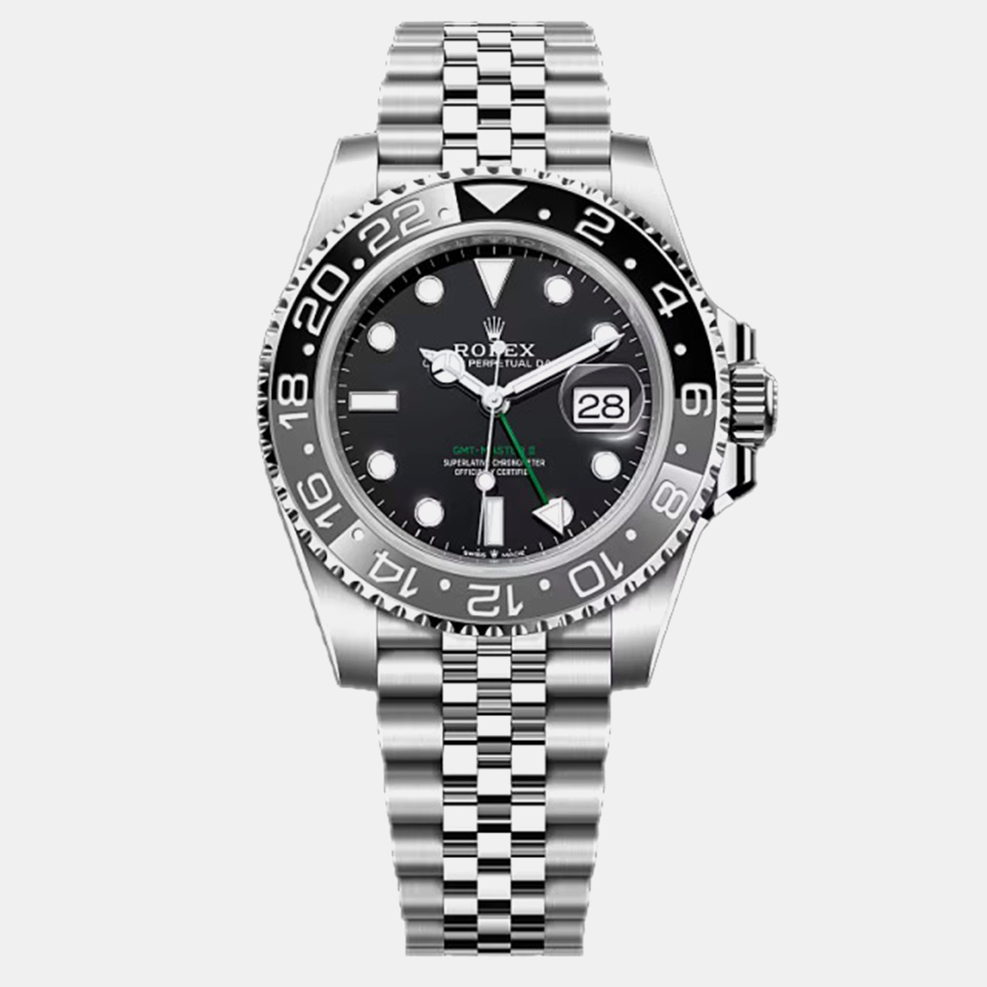 Rolex GMT Master II 126710GRNR Bruce Wayne Black Stainless Steel Automatic Men's Wristwatch 40 mm, Watches - Luxury Closet