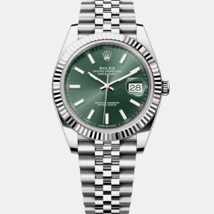 Rolex Datejust 126334 Mint Green Stainless Steel Automatic Men's Wristwatch 41 mm, Watches - Luxury Closet