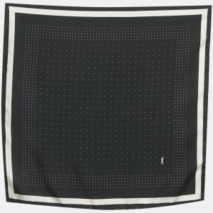 Saint Laurent Paris Black Dots Print Pocket Square, Scarves & Shawls - Luxury Closet