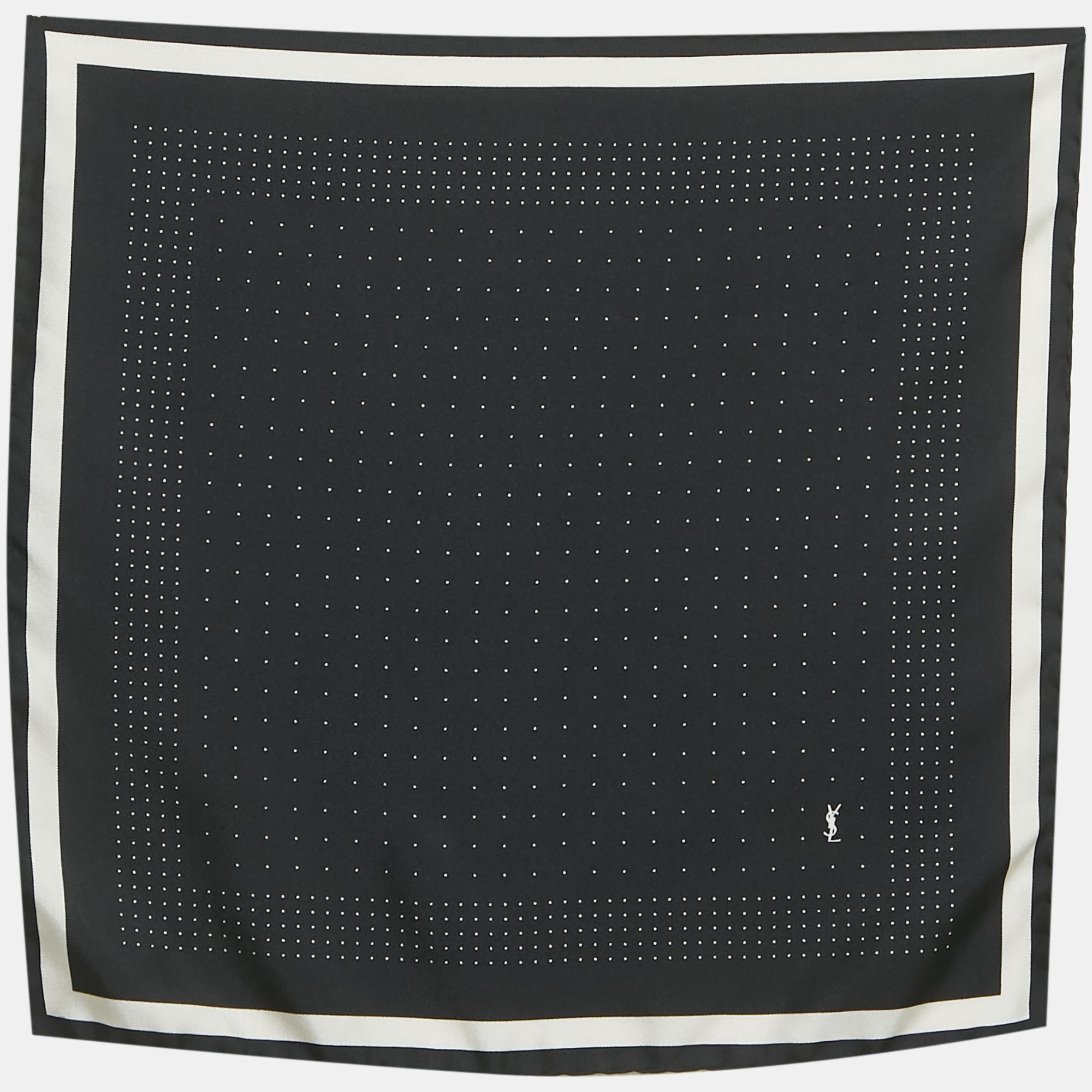 Saint Laurent Paris Black Dots Print Pocket Square, Scarves & Shawls - Luxury Closet