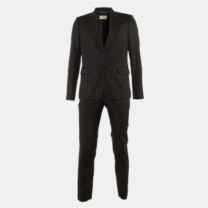 Saint Laurent Paris Black Wool Tailored Suit M/L, Suits - Luxury Closet