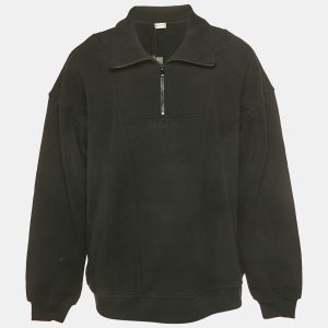 Saint Laurent Paris Black Fleece Cotton Zip-Up Jacket L, Sweaters & Cardigans - Luxury Closet