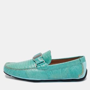 Salvatore Ferragamo Aqua Green Lizard Sardegna Loafers Size 41, Loafers & Slip-Ons - Luxury Closet
