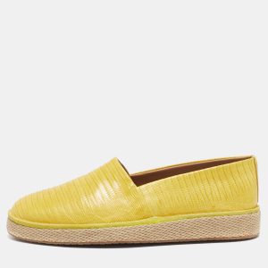 Salvatore Ferragamo Yellow Lizard Lampedusa Espadrilles Size 42, Shoes - Luxury Closet