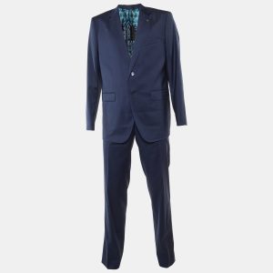 Ted Baker Dark Blue Wool Tailored Suit XL/44R, Suits - Luxury Closet