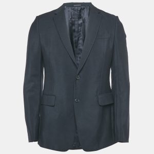 Valentino Navy Blue Mohair & Wool Single Breasted Blazer S, Coats & Jackets - Luxury Closet