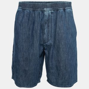 Valentino Blue Denim Elastic Waist Shorts M, Clothing - Luxury Closet