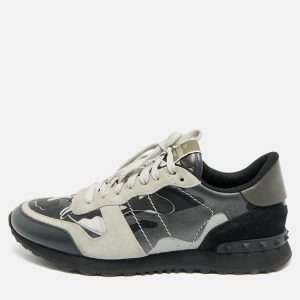 Valentino Rockrunner Size 44 Multicolor Leather and Suede Lace Up Sneakers, Shoes - Luxury Closet