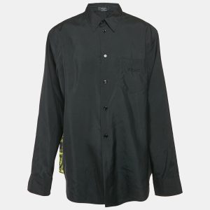 Versace Black Silk Blend and Printed Mesh Button Front Shirt 4XL, Shirts & Tops - Luxury Closet