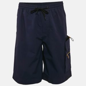 Versace Navy Blue Cotton Poplin Pocket Detail Shorts S, Clothing - Luxury Closet