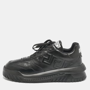 Versace Black Leather Odissea Sneakers Size 46, Shoes - Luxury Closet