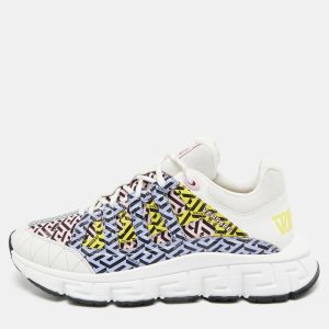 Versace Multicolor Canvas and Leather Trigreca Sneakers Size 46, Shoes - Luxury Closet
